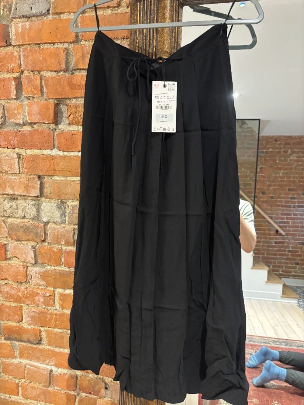 ZARA Black Pleated Maxi Skirt